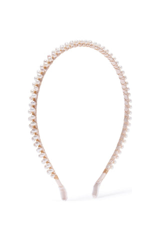 Pearl Headband in Blush Hair Accessories Emm Kuo   
