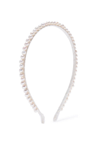 Pearl Headband in White Hair Accessories Emm Kuo   