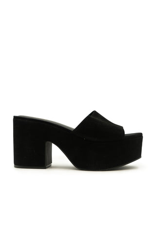 Miso Platform Sandal in Black Suede | (est. retail $315)