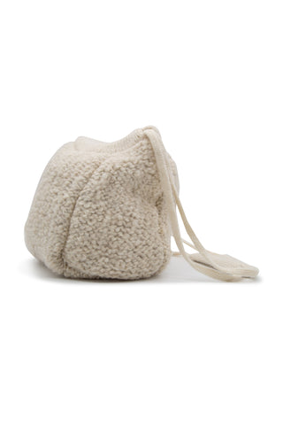 Knitted Wool Bucket Bag in White | new with tags Bucket Bags Jil Sander   