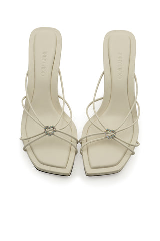 Indiya 70mm Nappa Leather Mules in Latte | (est. retail $895) Sandals Jimmy Choo   