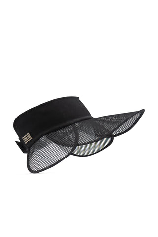 Black Fabric Mesh Waikiki D-Fence Visor Hats Christian Dior   