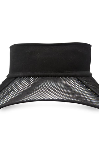 Black Fabric Mesh Waikiki D-Fence Visor Hats Christian Dior   