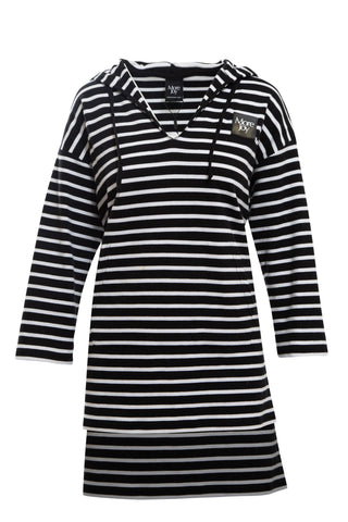 More Joy by Christopher Kane Logo-Patch Striped Hooded Sweatshirt | new with tags (est. retail $245)