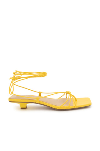 Foley 25mm Ankle Strap Heeled Sandals in Yellow | (est. retail $295)