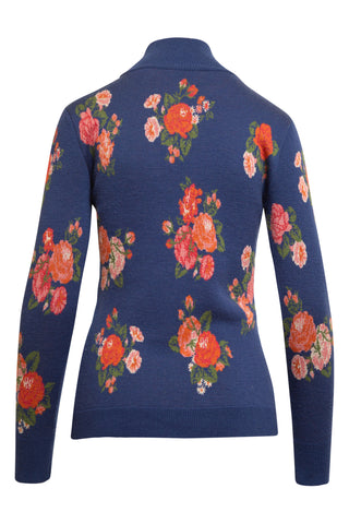 Floral Turtleneck in Blue Sweaters & Knits Emilia Wickstead   