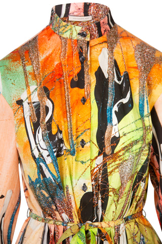 Mindscape Abstract Print Cotton Shirt Dress | SS '21 | new with tags (est. retail $1,095) Dresses Christopher Kane   