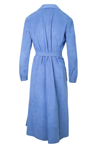 Vintage 1970's Halston Blue Ultrasuede Coat Dress Dresses Halston   