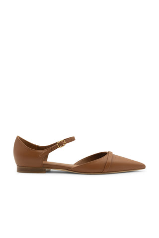 Ulla Leather Mary Jane Flats in Tan | (est. retail $527)