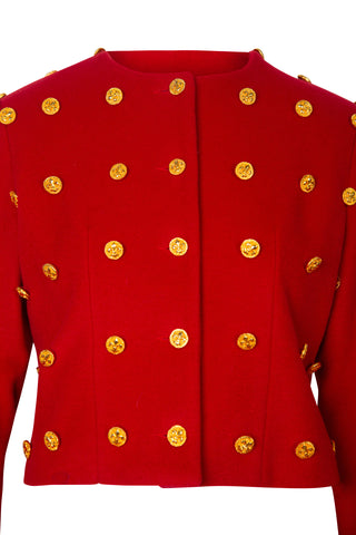 Vintage Red Jacket with Gold Buttons Jackets Patrick Kelly   