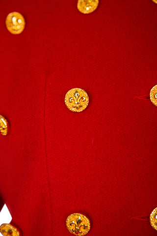 Vintage Red Jacket with Gold Buttons Jackets Patrick Kelly   