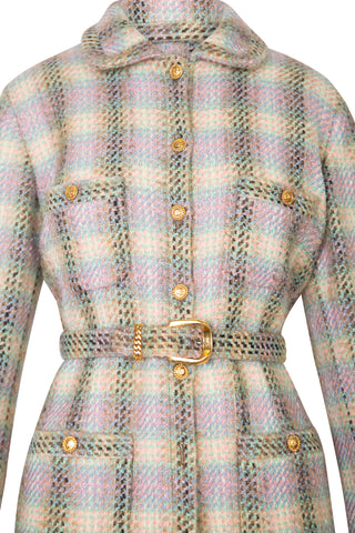 Vintage 1980's Rainbow Tweed Jacket with Belt Jackets Chanel   