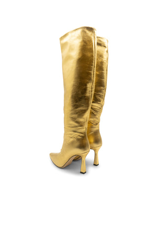 Metallic Leather Knee High Boots in Gold (est. retail $600) Boots Wandler   