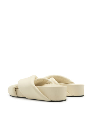 White Padded Leather Sandals