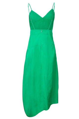 Sleeveless Midi Dress in Emerald Green Dresses Tibi   