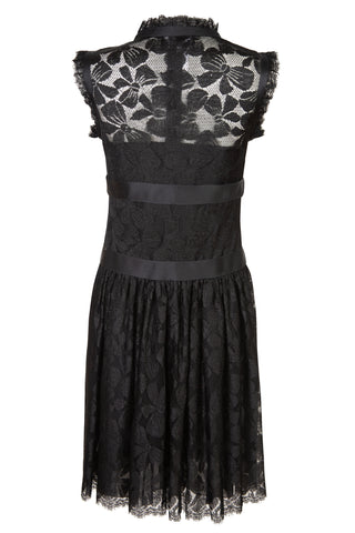 Vintage Black Lace Short Dress With Bows at Front | Autumn 2005 Dresses Chanel   
