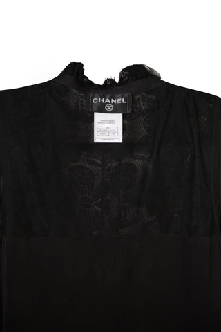 Vintage Black Lace Short Dress With Bows at Front | Autumn 2005 Dresses Chanel   
