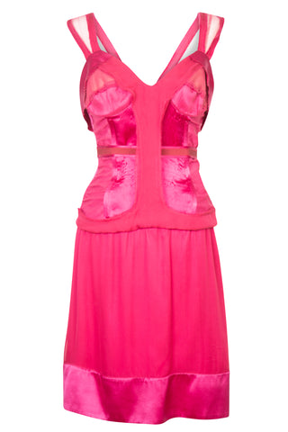 Vintage Magenta Silk Corset Mini Dress | Fall 2003 | Look 26 Dresses Stella McCartney   
