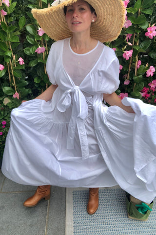 White Organic Cotton Midi Dress