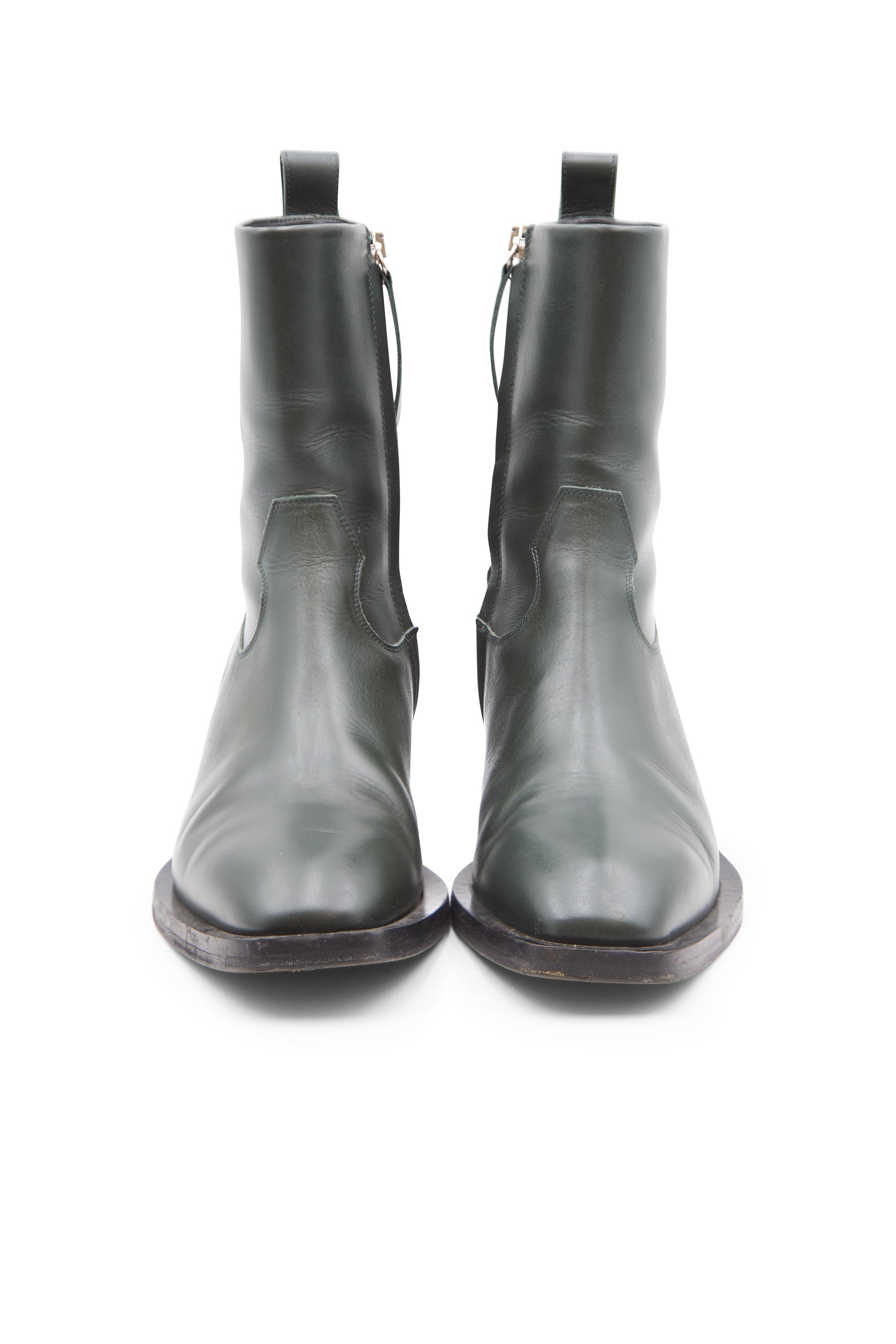 Aeyde Luis Leather Boots - Green for Women