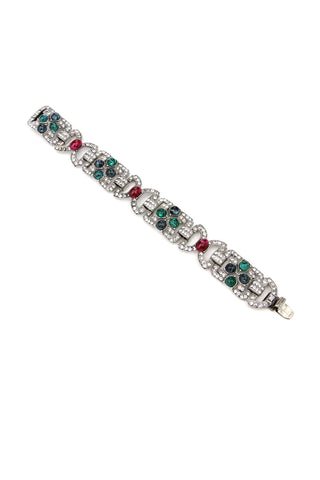Silver Bracelet with Crystals and Multi Stones | made to order