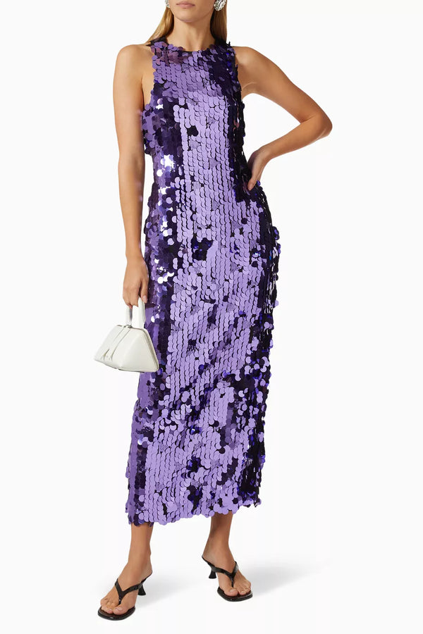 Lou Dress in Purple Sequin | new with tags