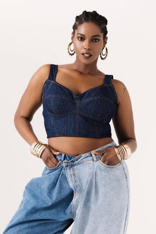 Denim Bralet Top | (est. retail $695)