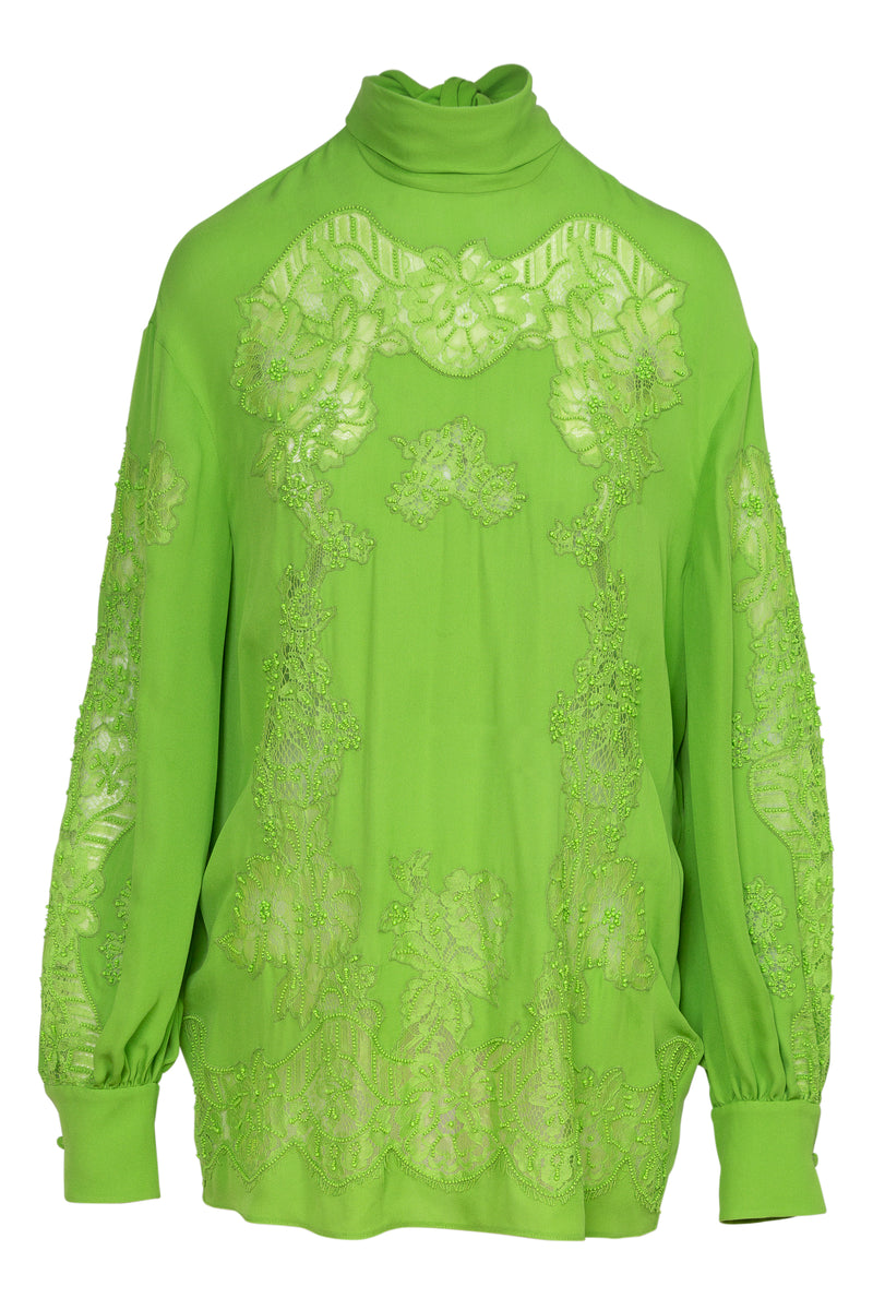 L/S Lace Detail Blouse in Acid Lime | new with tags (est. retail $5,80 ...
