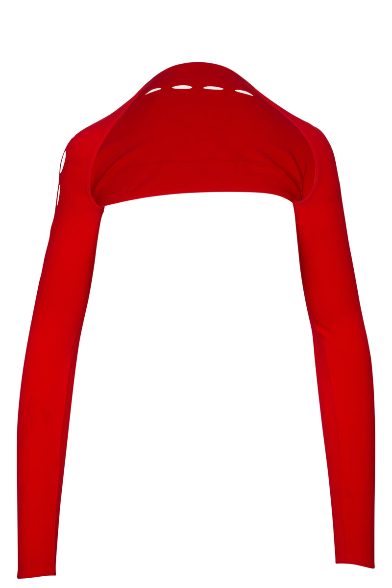 Cut-Out Technical Bolero in Red | (est. retail $850)