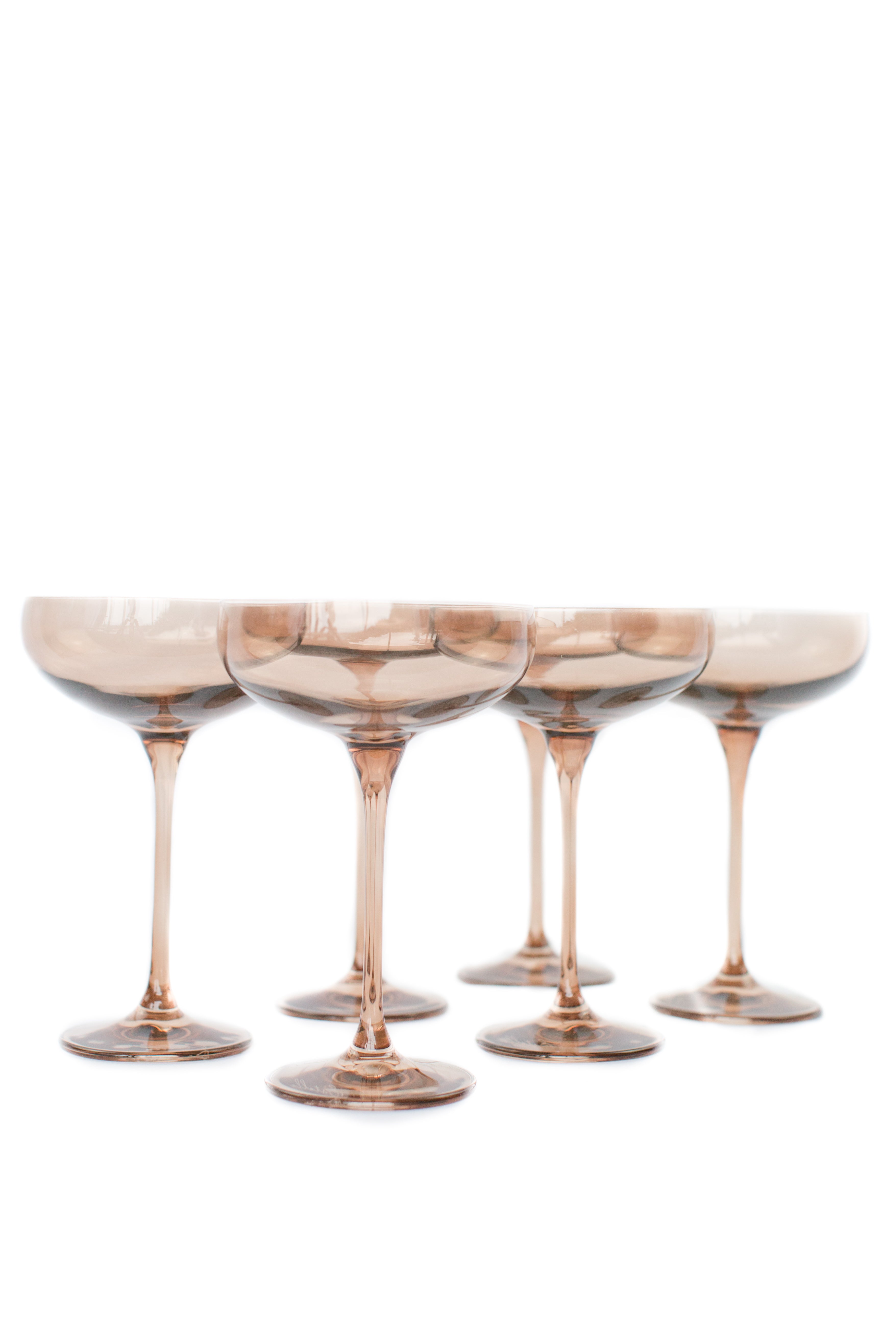 Estelle Colored Champagne Coupe Stemware - Set of 6 {Rose} – Estelle  Colored Glass