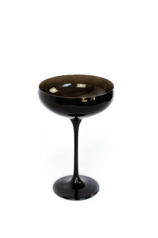 Estelle Colored Champagne Coupe Stemware - Set of 6 (Black Onyx) glassware Estelle Colored Glasses   