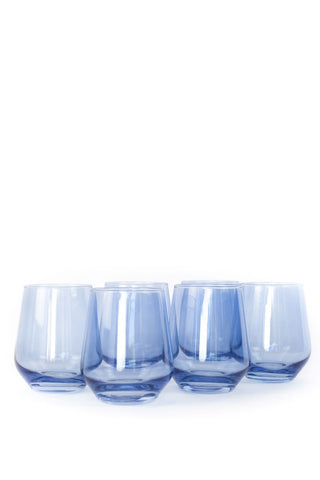 Estelle Colored Wine Stemless - Set of 6 (Cobalt Blue)