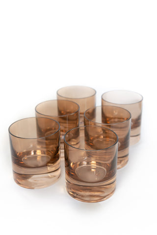 Estelle Colored Rocks Glass -  Set of 2 (Amber Smoke) glassware Estelle Colored Glasses   