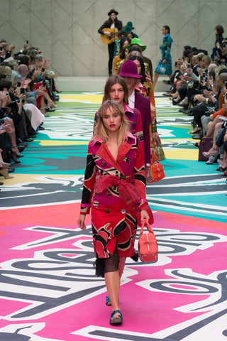 Burberry Prorsum Wool and Cashmere Floral Pattern Poncho | SS '15 Collection