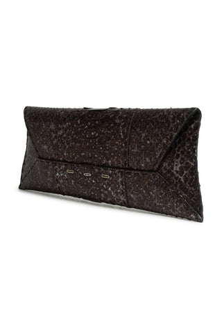 Metallic Python Clutch