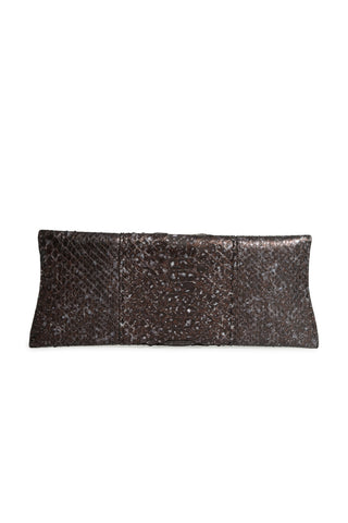 Metallic Python Clutch