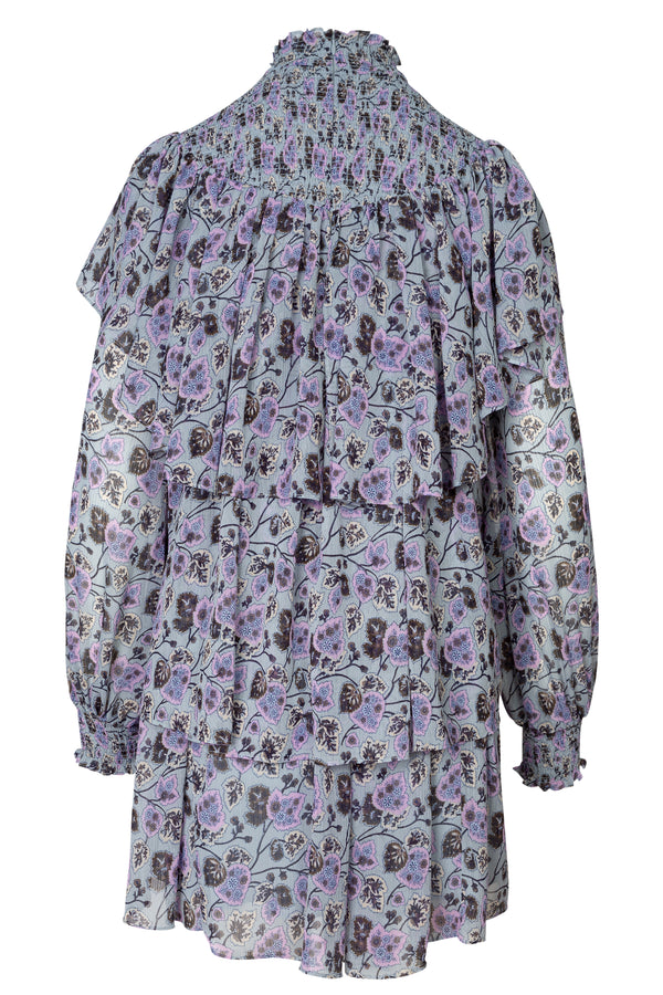Drew Georgette Dress In Morning Fog