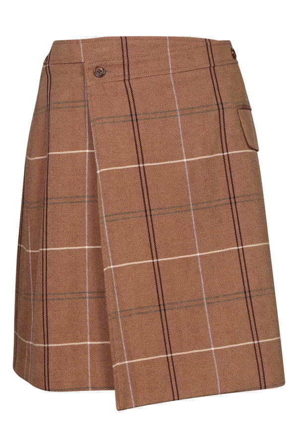 Plaid Wrapover Skirt