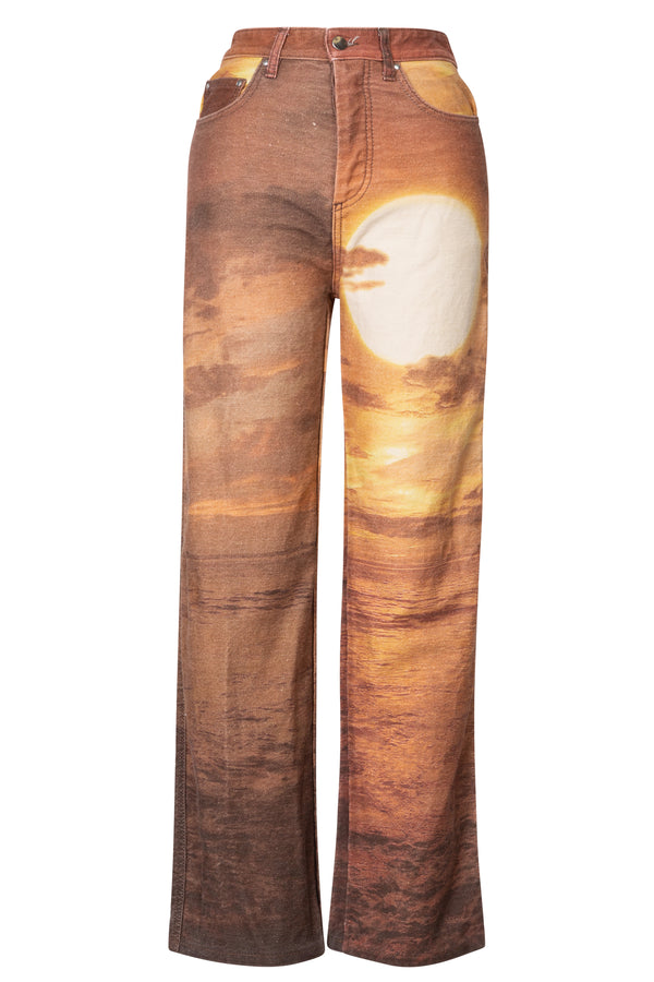 Sunset Low Rise Printed Jeans | (est. retail $540)