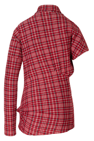 Asymmetric Plaid Turtleneck