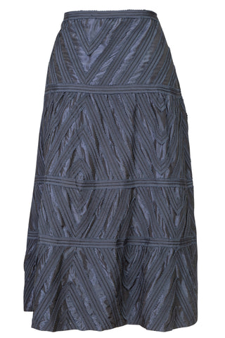 Blue Silk Chevron Aztec Skirt | Fall '05 Collection