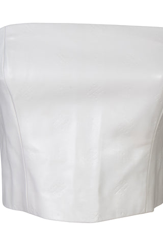 White Faux Leather Tube Top