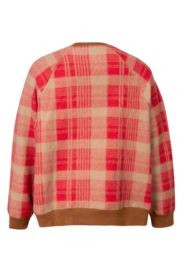 Sherpa Slouch Sweatshirt in Plaid