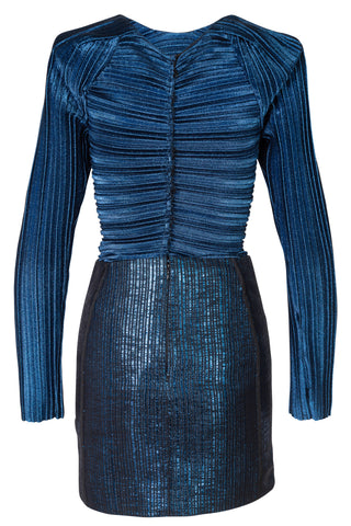 Blue Pleated Top