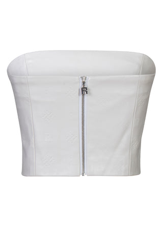White Faux Leather Tube Top
