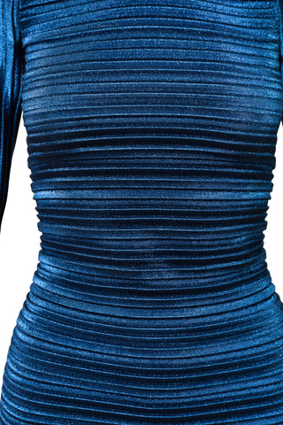 Blue Pleated Top