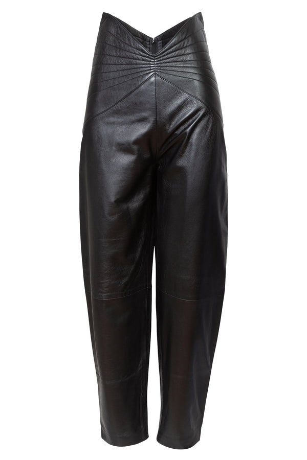 Paneled Leather Pants