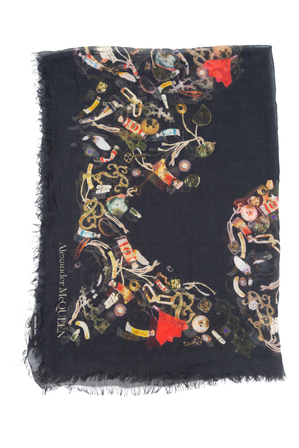 Jewel Print Satin Scarf