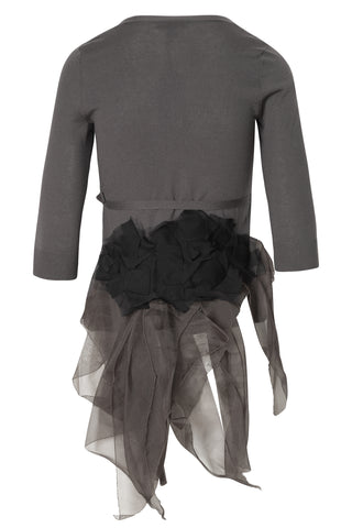 V-Neck Wrap Sweater w/ Tulle Lining | new with tags