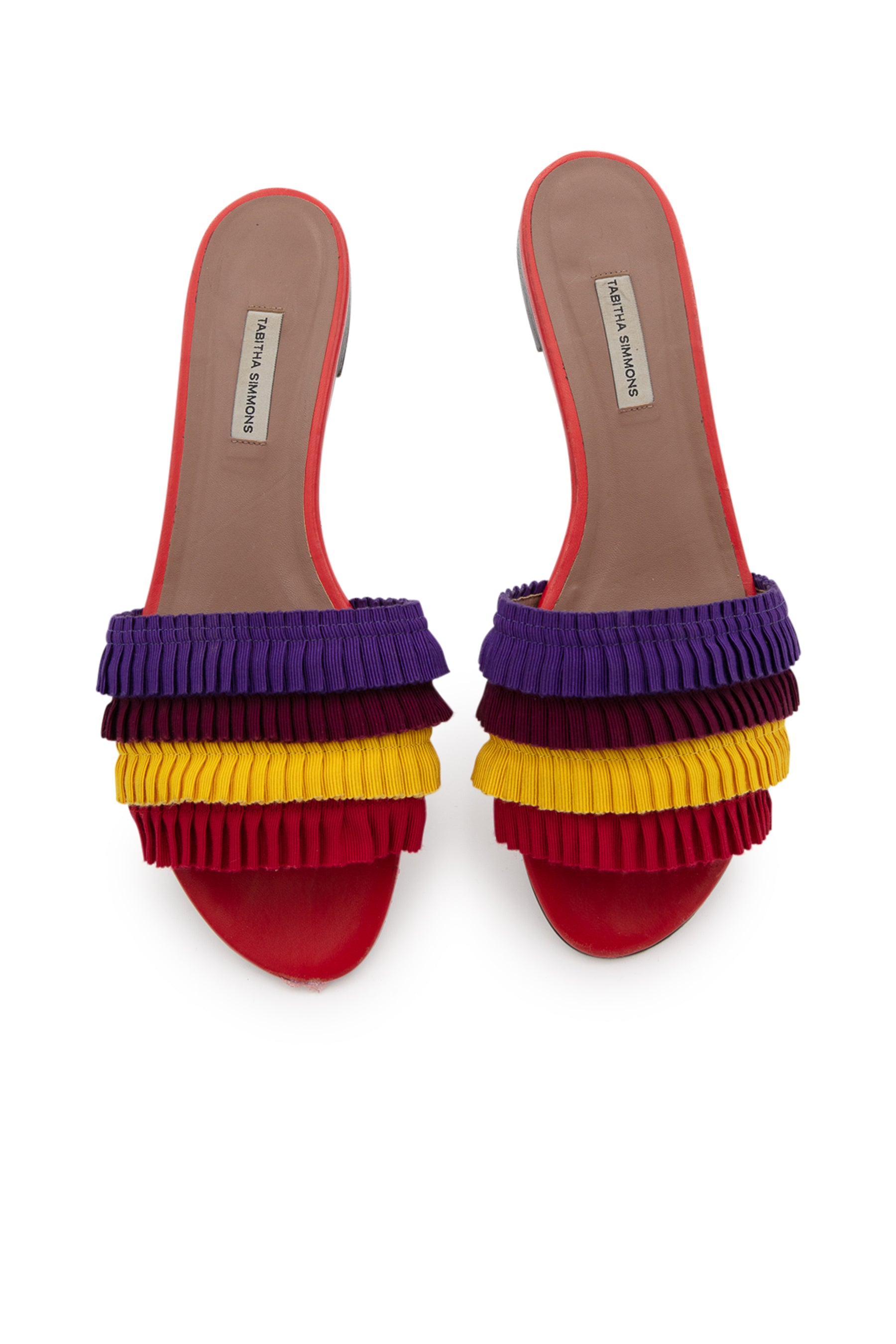 Tabitha Simmons Multi Ruffle Slide Sandals Dora Maar